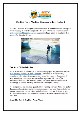 the best power washing company in port orchard