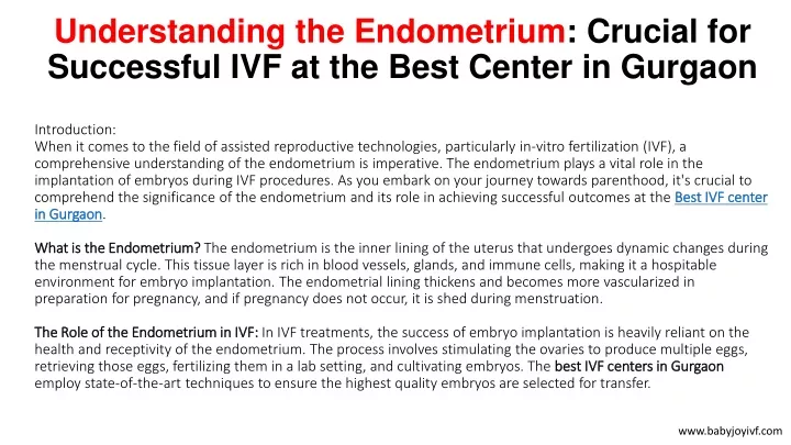 understanding the endometrium crucial for successful ivf at the best center in gurgaon