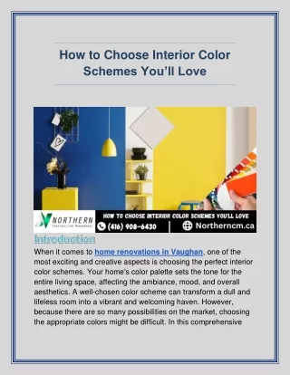 How to Choose Interior Color Schemes You'll Love