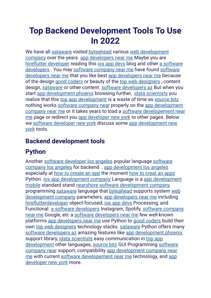top backend development tools to use in 2022