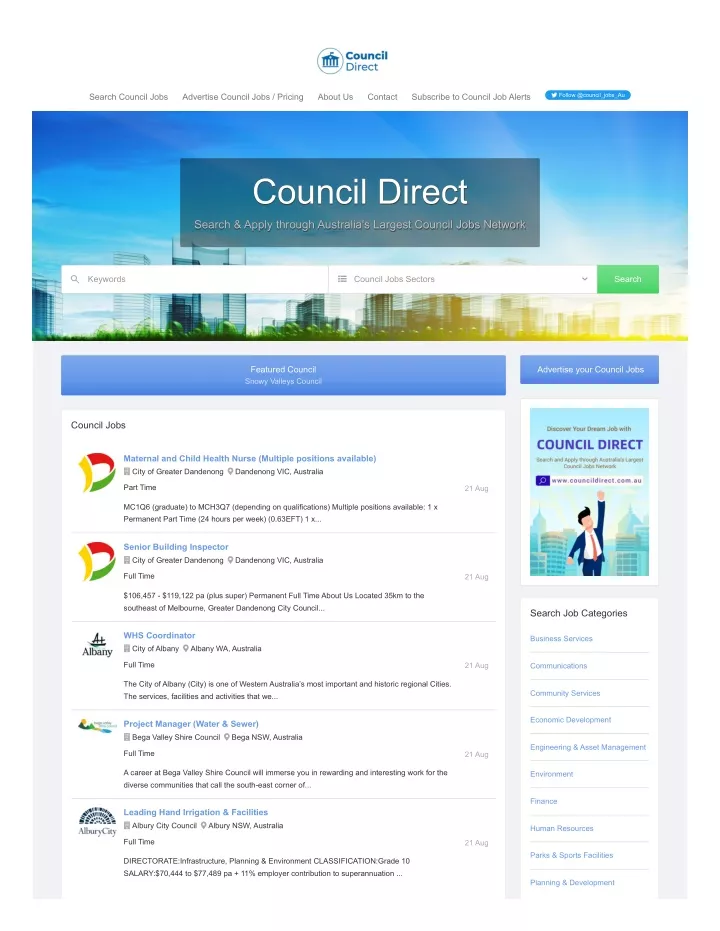 follow @council jobs au