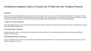 Unveiling the Ageless Charm of Candy Cat_ A Peek into Her Timeless Persona
