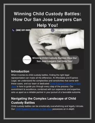 Winning Child Custody Battles_ How Our San Jose Lawyers Can Help You!
