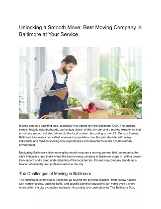 unlocking a smooth move best moving company