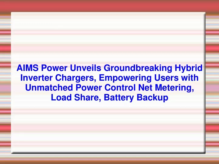 aims power unveils groundbreaking hybrid inverter