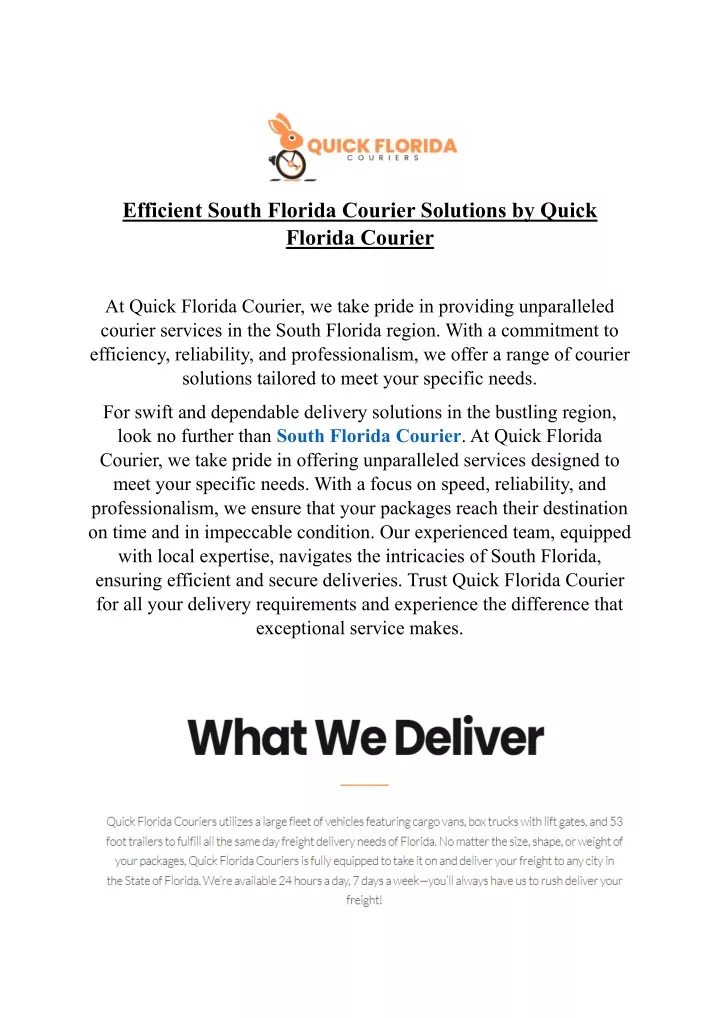 efficient south florida courier solutions