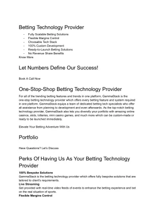 Betting Technology Provider | GammaStack
