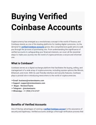 Why Buy A Verified Coinbase Account