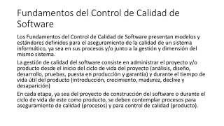 fundamentos del control de calidad de software