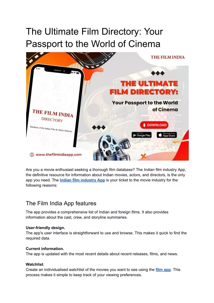 the ultimate film directory your passport