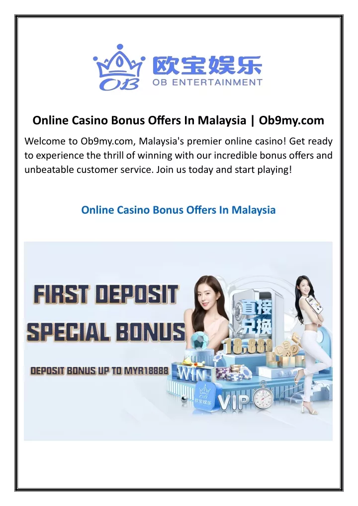 online casino bonus offers in malaysia ob9my com