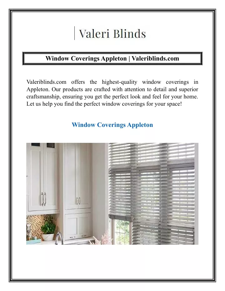 window coverings appleton valeriblinds com