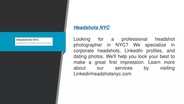 headshots nyc looking for a professional headshot