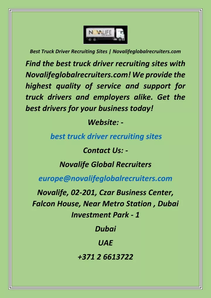 best truck driver recruiting sites