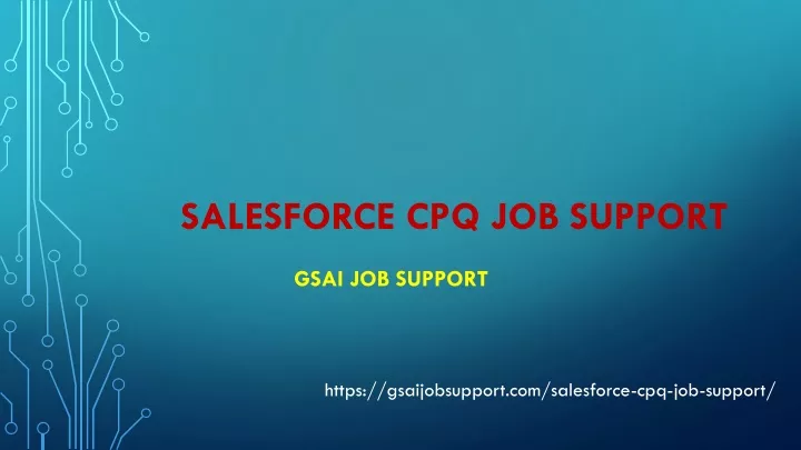 salesforce cpq job support