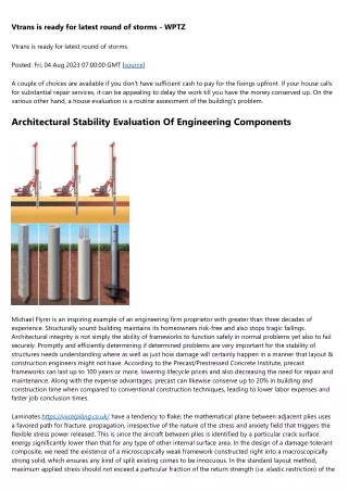 Structural Stability Ewi Bonded Tiredness Analysis & Analysis