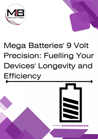 Mega Batteries' 9 Volt Precision: Fuelling Your Devices' Longevity and Efficienc