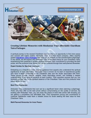 Book Online Chardham Yatra Packages – Hindustan Trips