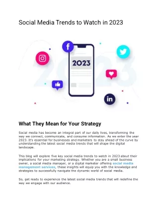 Social Media Trends to Watch in 2023