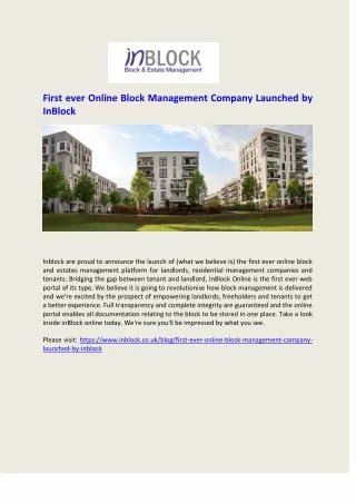 first ever online block management company