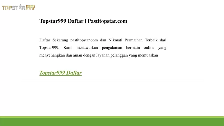 topstar999 daftar pastitopstar com