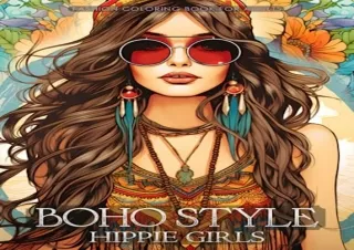 Download Boho Style Hippie Girls - Fashion Coloring Book for Adults: Beautiful M