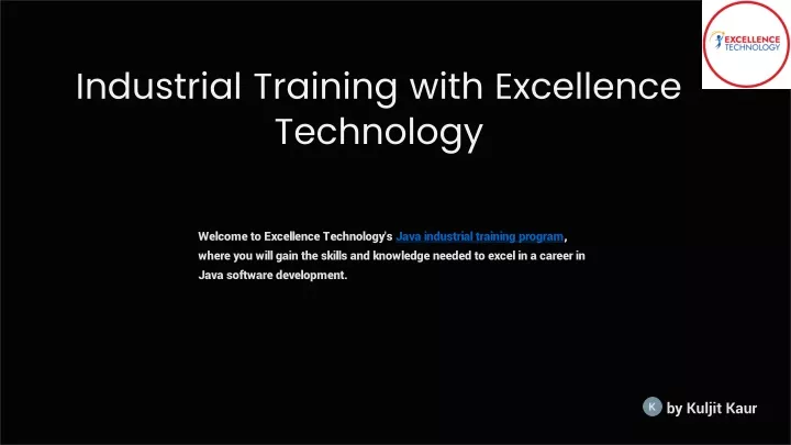 industrial training with excellence technology