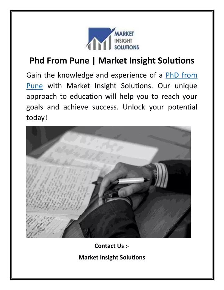 phd from pune market insight solutions
