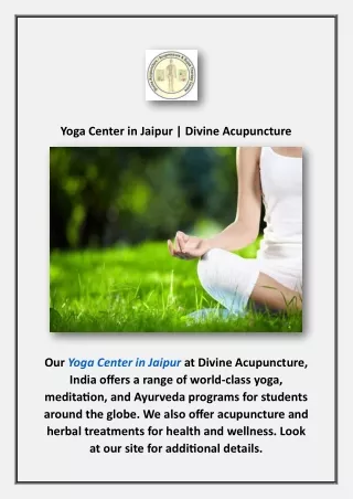 yoga center in jaipur divine acupuncture
