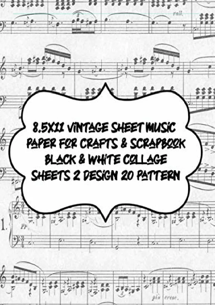 8 5x11 vintage sheet music paper for crafts