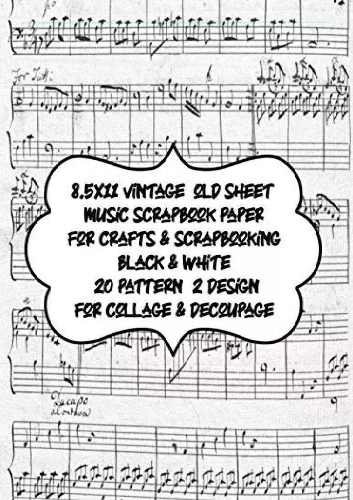 8 5x11 vintage old sheet music scrapbook paper