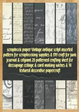 PDF scrapbook paper Vintage antique script assorted pattern for scrapbooking sup