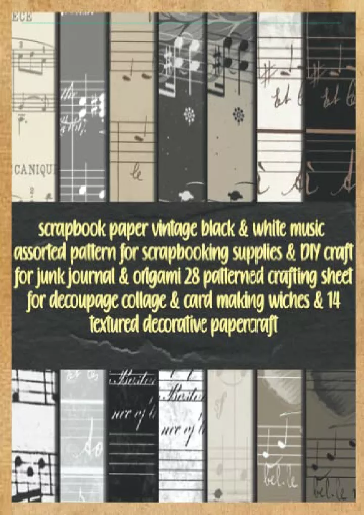 scrapbook paper vintage black white music