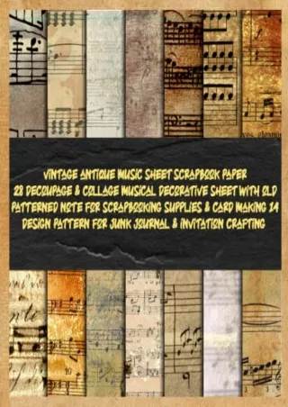 [PDF] DOWNLOAD FREE vintage antique music sheet scrapbook paper 28 decoupage & c