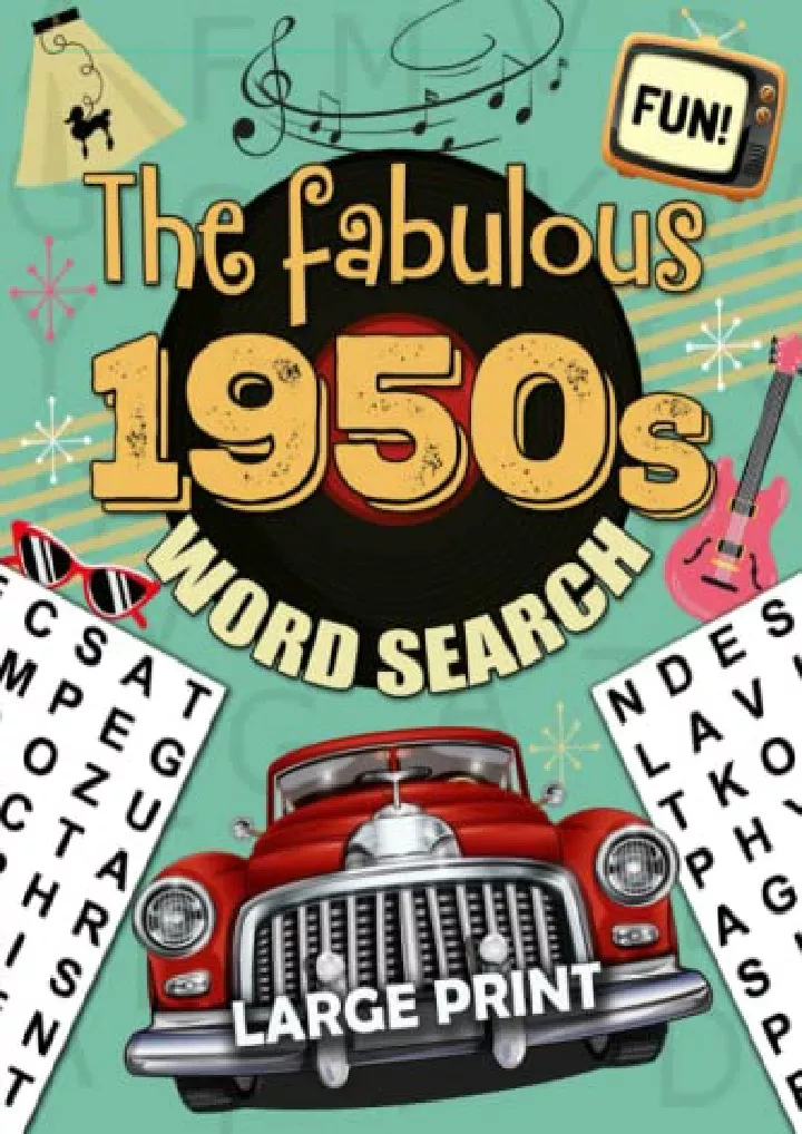 the fabulous 1950s word search large print
