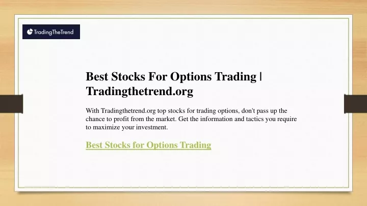 best stocks for options trading tradingthetrend