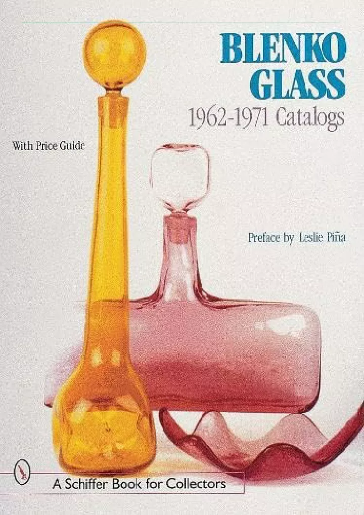 blenko glass 1962 1971 catalogs a schiffer book