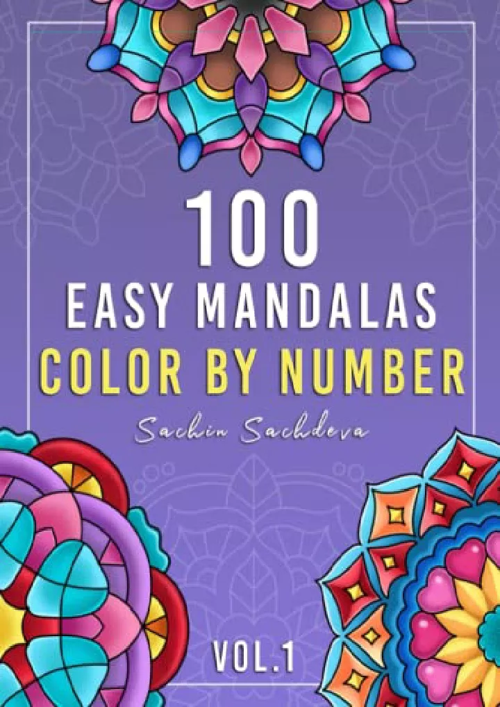 100 easy mandalas color by number large print