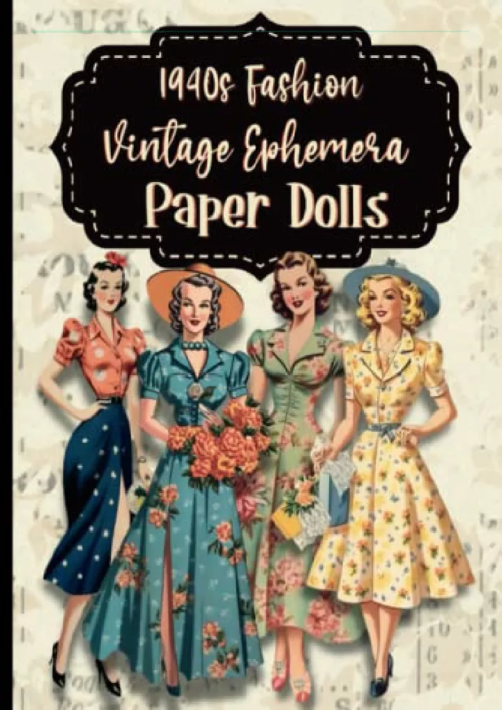 1940s fashions vintage ephemera paper dolls matte