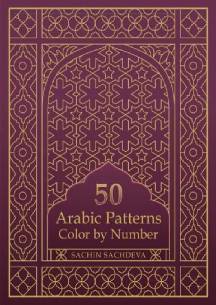 50 arabic patterns color by number coloring book