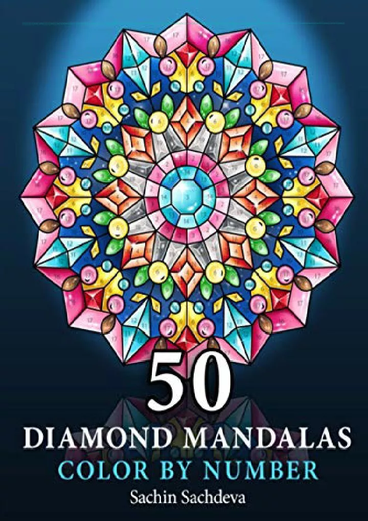 50 diamond mandalas color by number coloring book