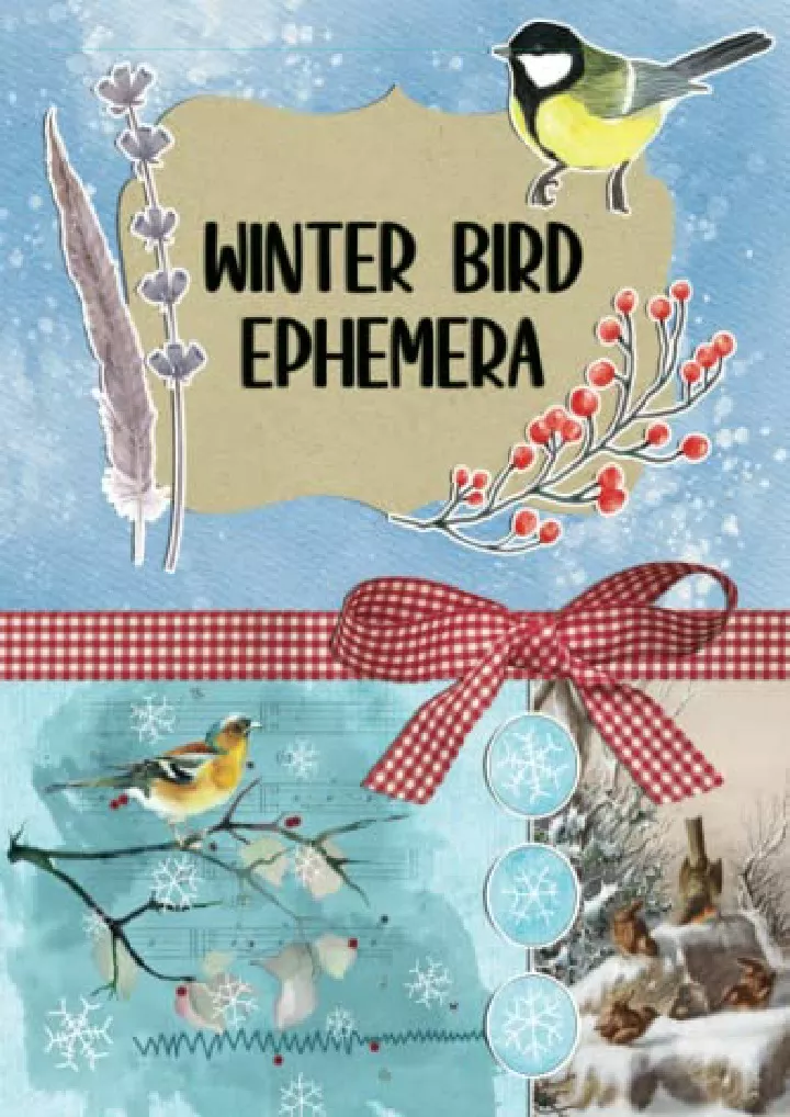 winter bird ephemera over