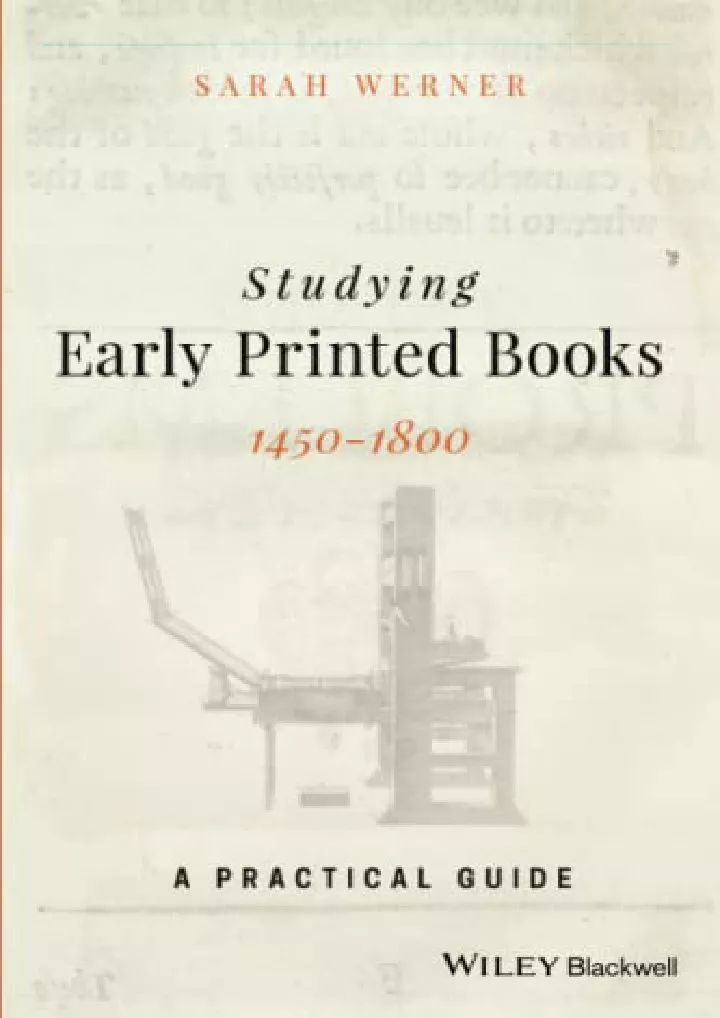 studying early printed books 1450 1800