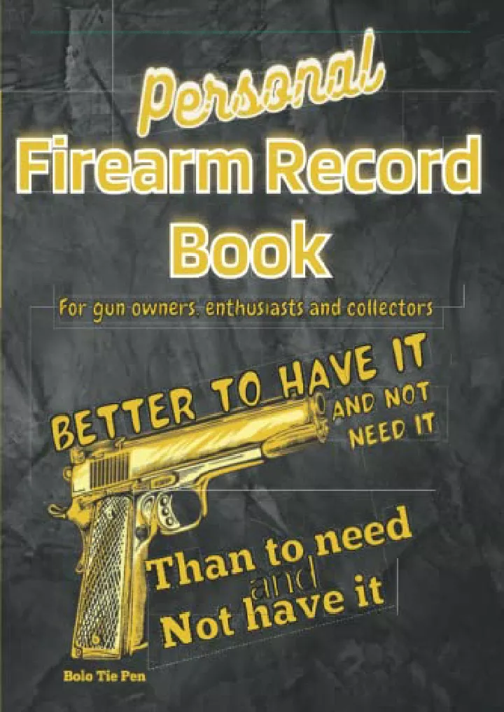 personal firearm record book for gun owners