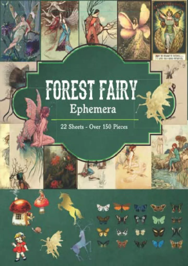 forest fairy ephemera junk journal kit over