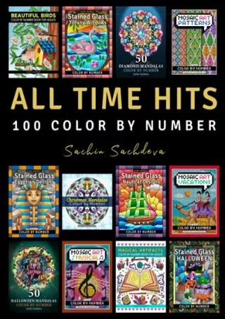 READ [PDF] All Time Hits: 100 Color by Number Adult Coloring Pages from Sachin S