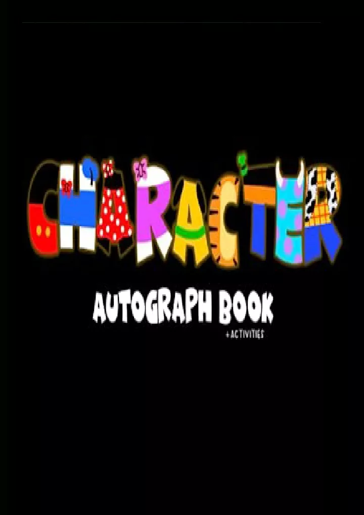 character autograph book plus activities download