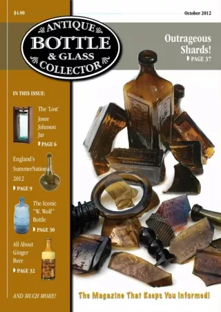 READ/DOWNLOAD Antique Bottle & Glass Collector Magazine, October 2012 issue, dig
