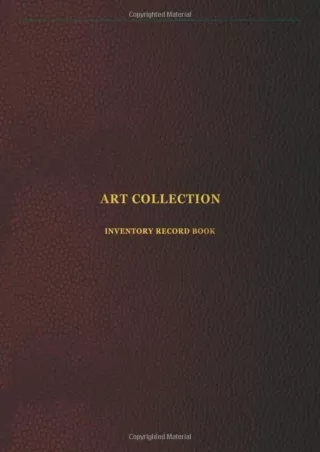(PDF/DOWNLOAD) Art Collection Inventory Record Book: Collector logbook for priva