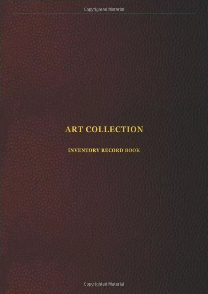 art collection inventory record book collector